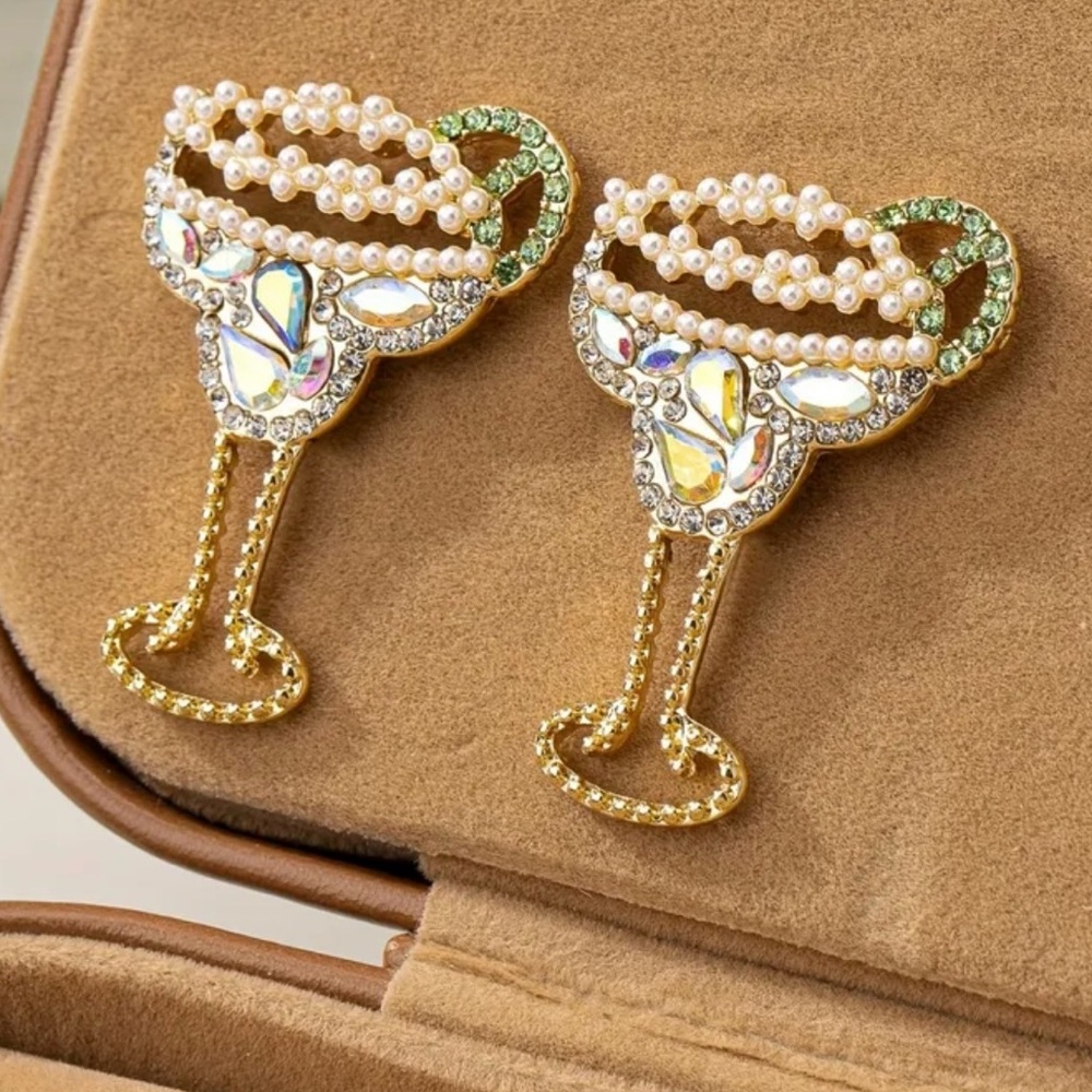 Sparkly Margarita Statement Earrings